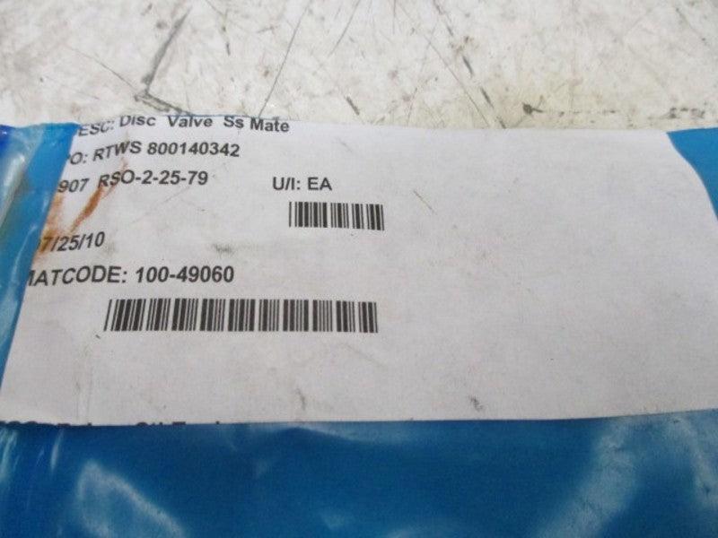 RTWS 800140342 VALVE SS MATE  NSNP