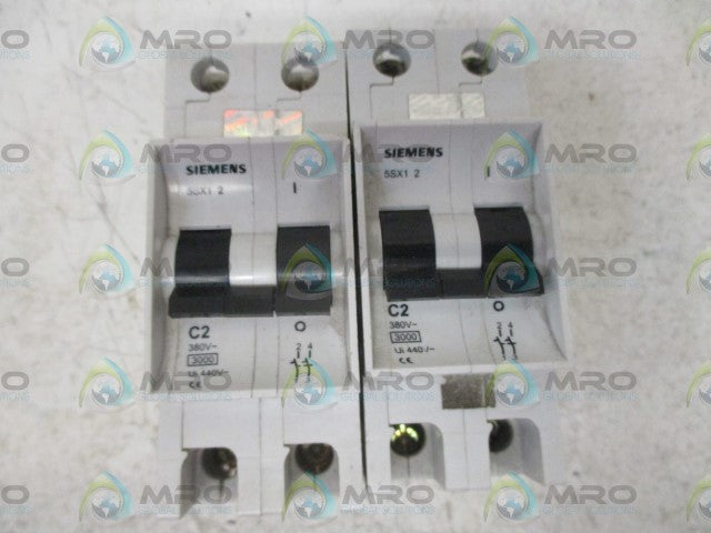 LOT OF 2 SIEMENS 5SX12 C2 CIRCUIT BREAKER *USED*