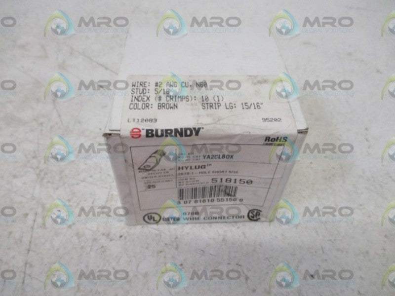 LOT OF 25 BURNDY 518150 HYLUG NSFS