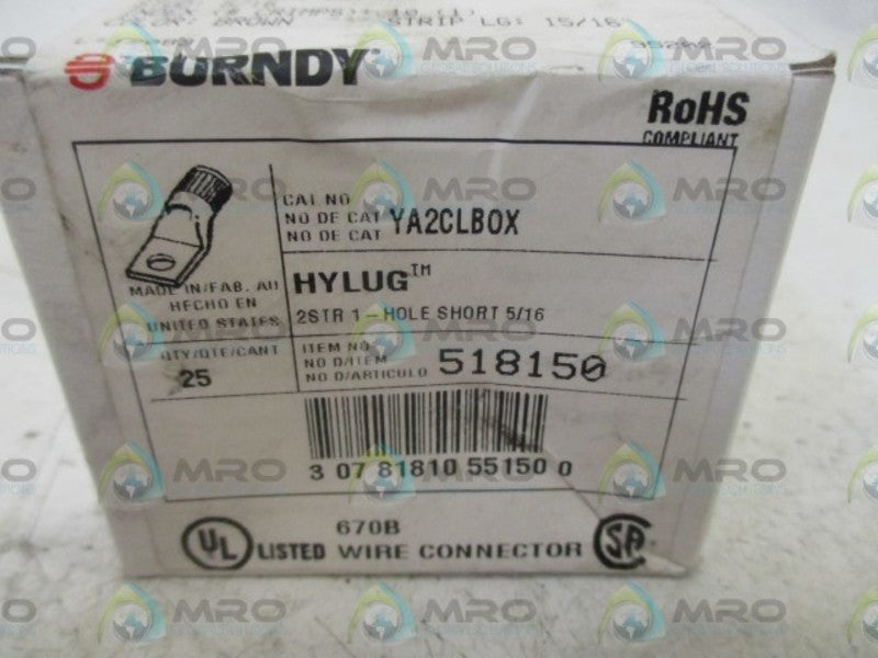 LOT OF 25 BURNDY 518150 HYLUG NSFS
