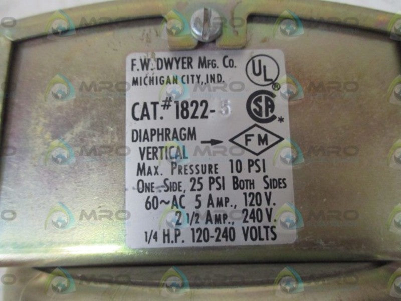 DWYER 1822-5 PRESSURE SWITCH  UNMP