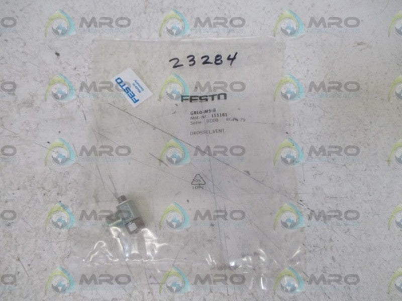 FESTO GRLO-M5-B FLOW CONTROL VALVE * NEW IN A FACTORY BAG *