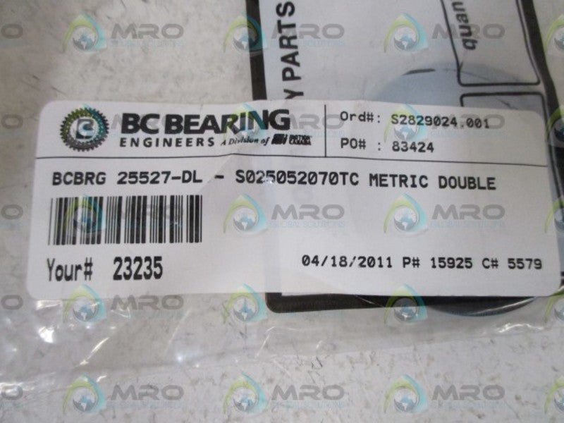 BC BEARINGS 25527-DL-S025052070TC METRIC DOUBLE  NSMP