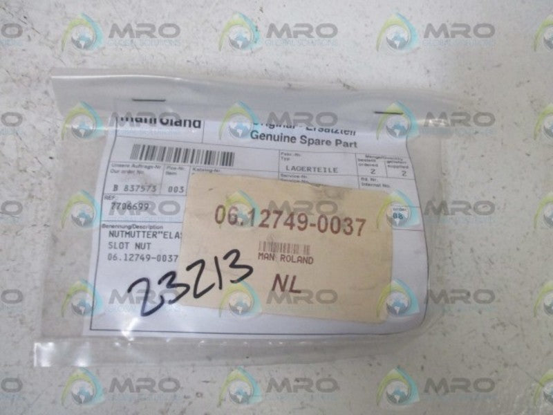 LOT OF 2 MANROLAND 06.12749-0037 SLOT NUT NSNP IN A BAG