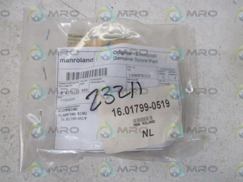 LOT OF 2 MANROLAND 16.01799.0519 CLAMPING RING NSNP IN A BAG