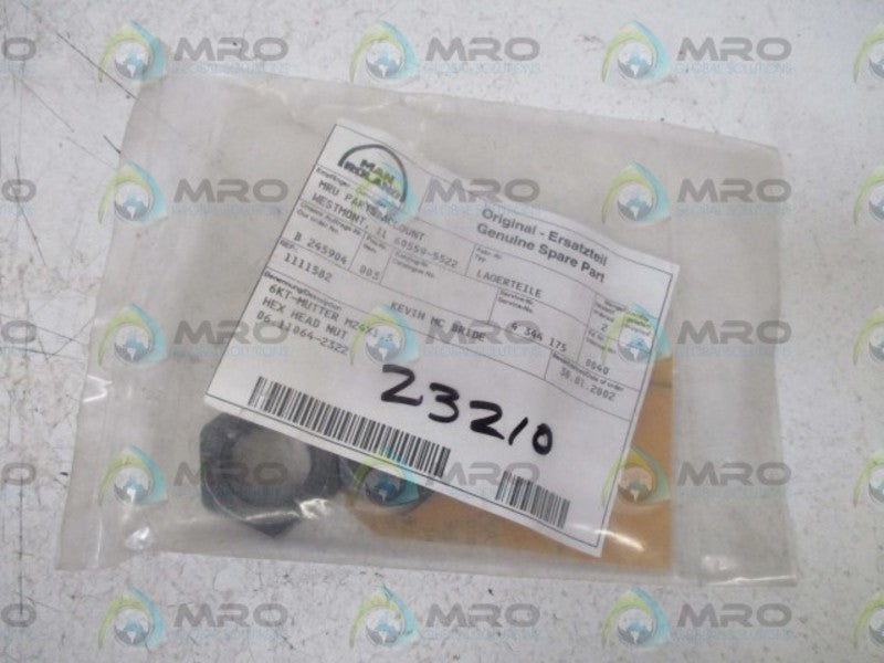 LOT OF 2 MANROLAND 6KT-MUTTER HEX HEAD NUT NSNP IN A BAG