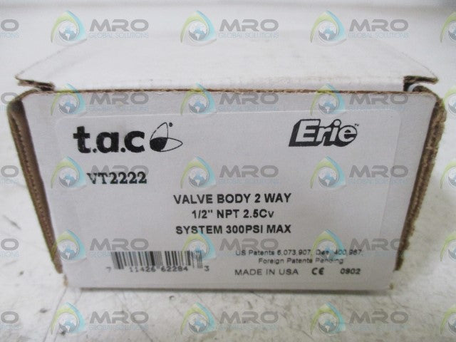 T.A.C VT2222 VALVE BODY 2 WAY *NEW IN BOX*