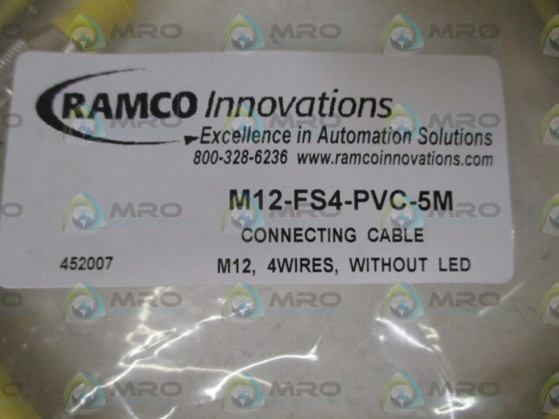 RAMCO M12-FS4-PVC-5M CONNECTOR CABLE * NEW IN A FACTORY BAG *