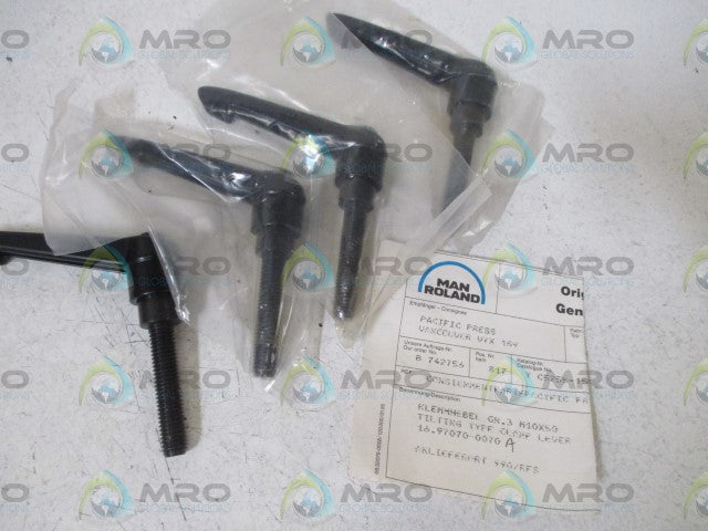 LOT OF 4 MANRONAD 16.97070.0070 TILTING TYOE CLAMP LEVER *NEW NO BOX*