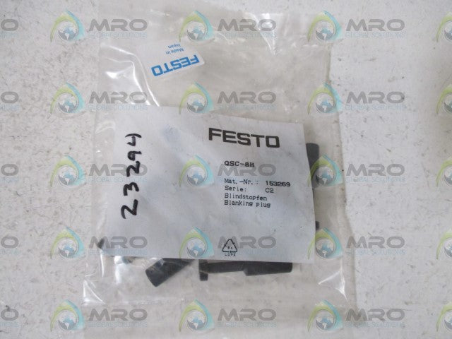 LOT OF 10 FESTO QSC-8H BLANKING PLUG *NEW IN A FACTORY BAG*