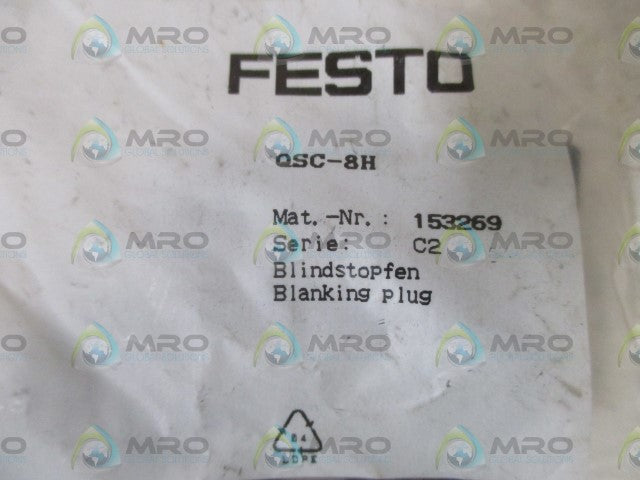 LOT OF 10 FESTO QSC-8H BLANKING PLUG *NEW IN A FACTORY BAG*