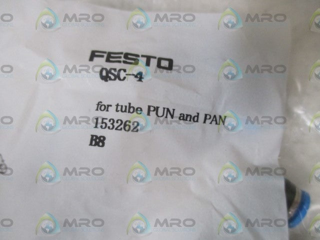 LOT OF 10 FESTO QSC-4 PUSH IN CAP FITTING *NEW IN A FACTORY BAG*