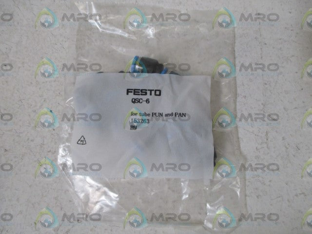 LOT OF 10 FESTO QSC-6 PUSH IN CAP FITTING *NEW IN A FACTORY BAG*