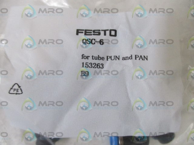 LOT OF 10 FESTO QSC-6 PUSH IN CAP FITTING *NEW IN A FACTORY BAG*