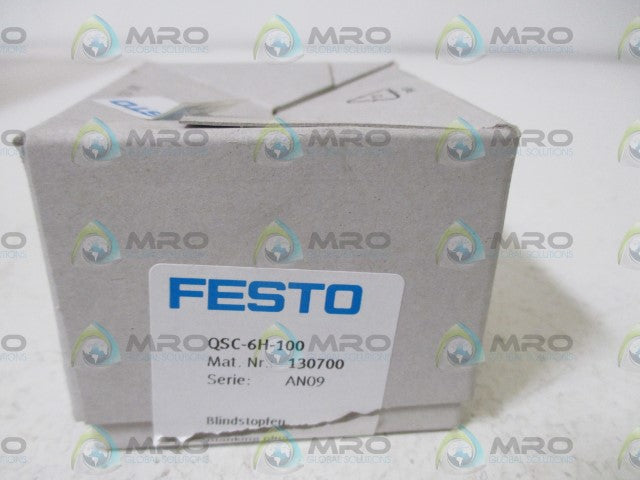 LOT OF 100 FESTO QSC-6H-100 BLANKING PLUG *NEW IN BOX*