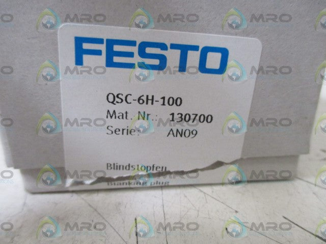 LOT OF 100 FESTO QSC-6H-100 BLANKING PLUG *NEW IN BOX*