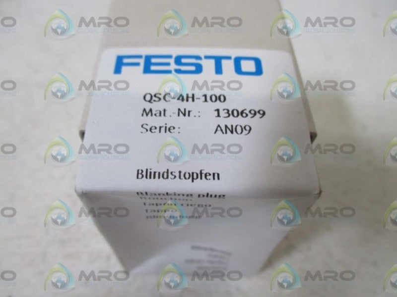 FESTO QSC-4H-100 BLANKING PLUG * FACTORY SEALED *