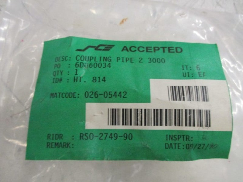 SCE ACCEPTED 6D060034 COUPLING PIPE  NSNP