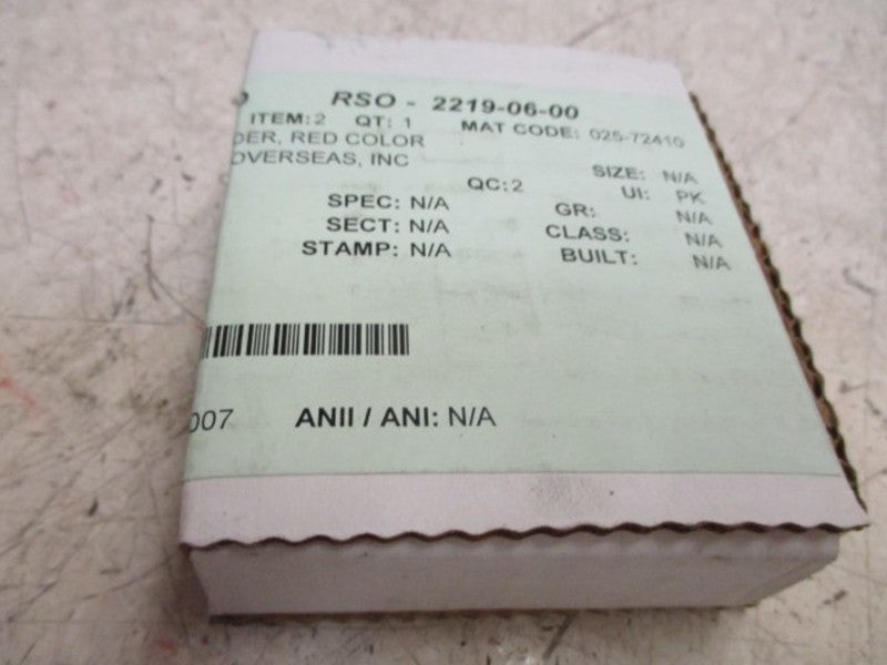 LOT OF 4 SCE ACCEPTED  RSO-2219-06-00 RED MARKER NSMP