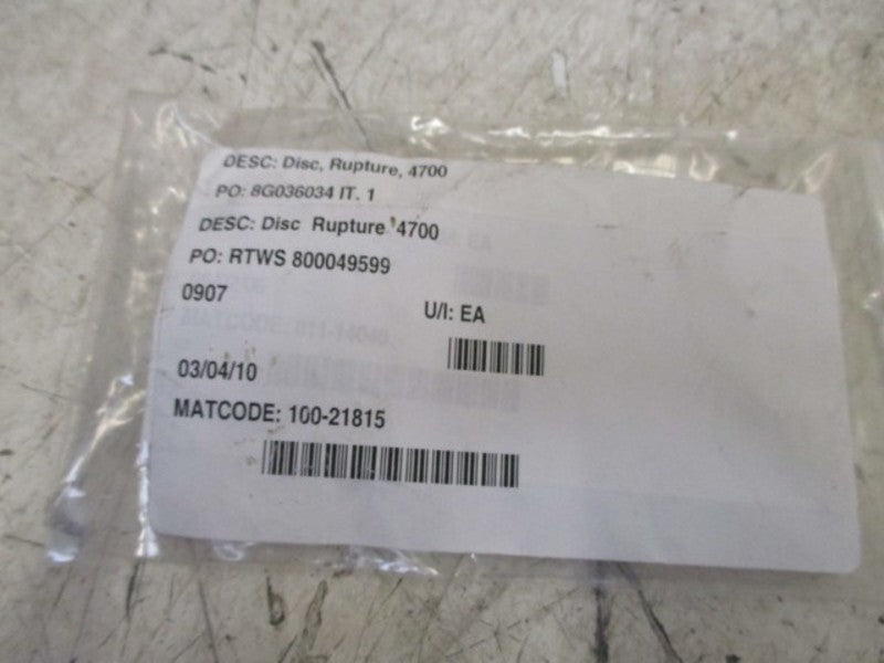 RTWS 800049599 DISC RUPTURE  NSNP