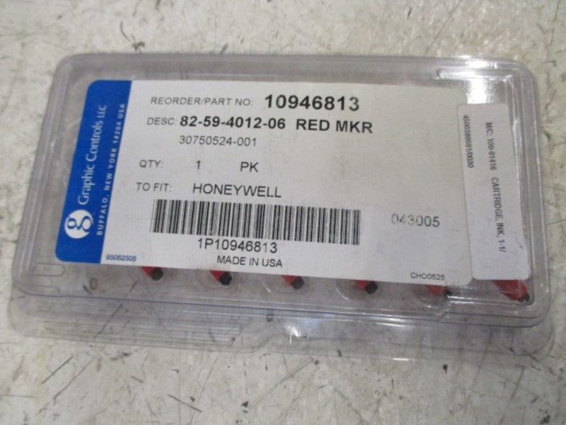 LOT OF 6 GRAPHIC CONTROLS 82-59-4012-06 RED MARKER NSMP