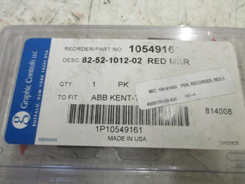 LOT OF 2 GRAPHIC CONTROLS 82-52-1012-02 RED MARKER NSMP