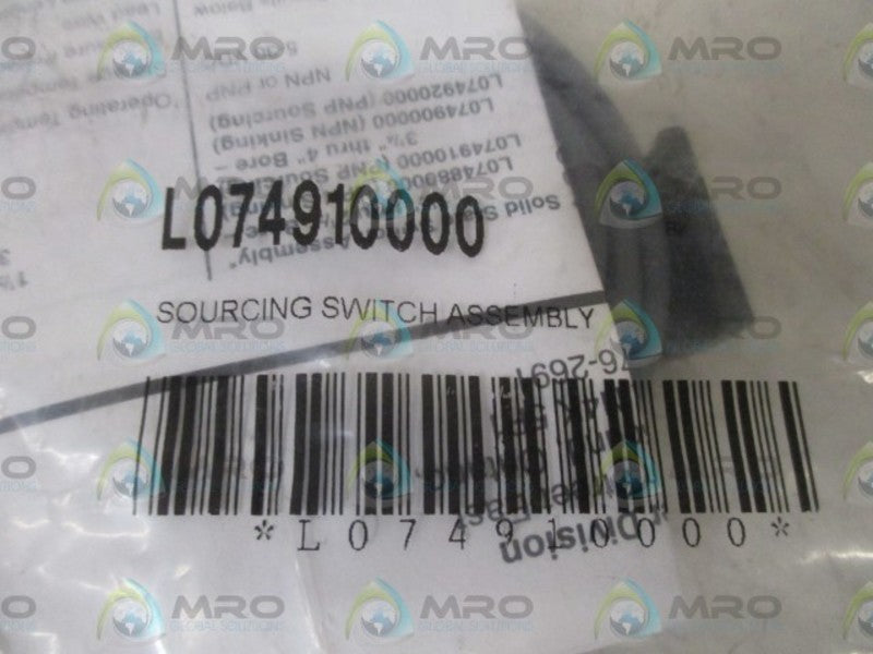 PARKER L074910000 SOURCING SWITCH ASSEMBLY * NEW IN A FACTORY BAG *