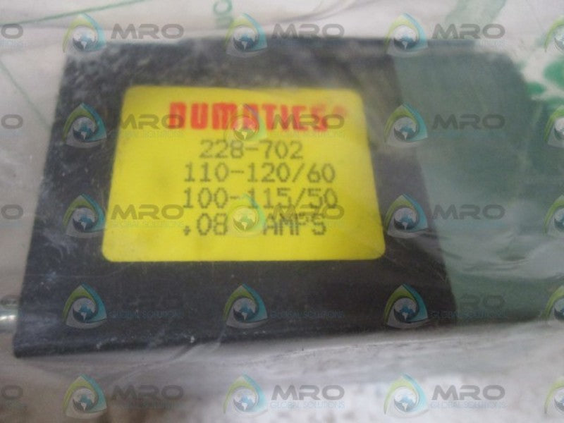 NUMATICS 228-702 SOLENOID COIL 110-120/60 .08AMPS * NEW IN A FACTORY BAG *