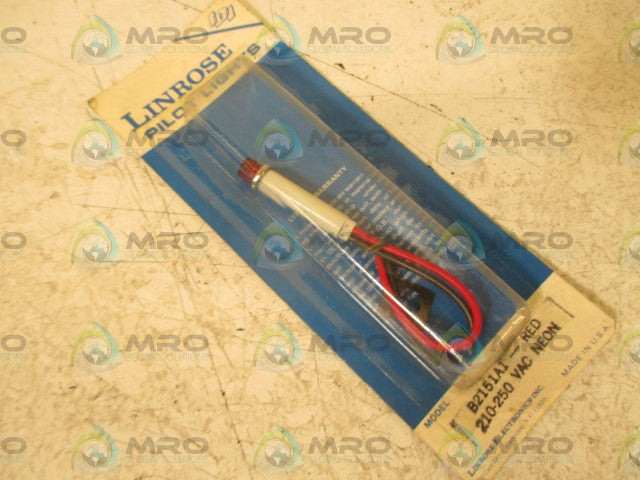 LOT OF 2 LINROSE B2151A1-RED PILOT LIGHT *ORIGINAL PACKAGE*