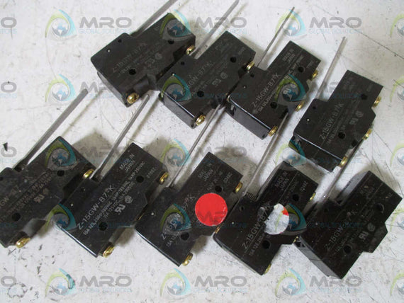 LOT OF 9 OMRON Z-15GW-B7-K SNAP ACTION SWITCH *USED*