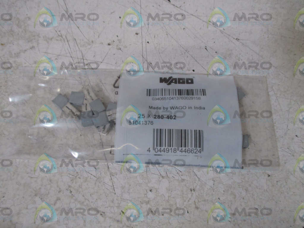LOT OF 25 WAGO 280-402 TERMINAL JUMPER BAR *NEW IN FACTORY BAG*