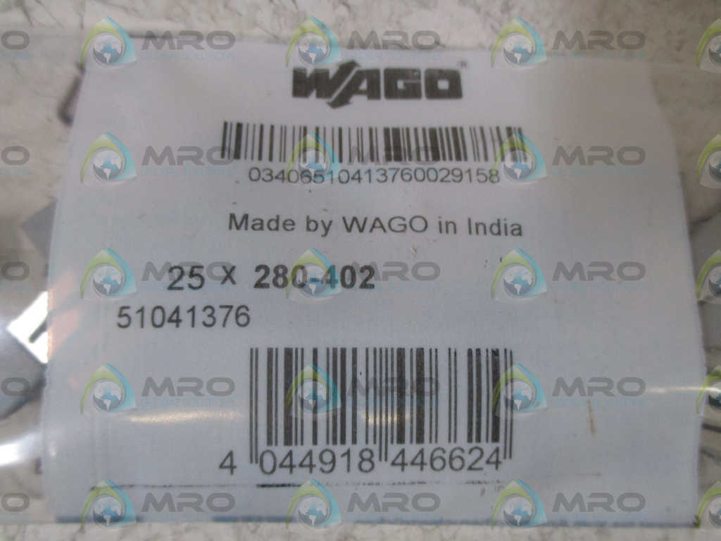 LOT OF 25 WAGO 280-402 TERMINAL JUMPER BAR *NEW IN FACTORY BAG*