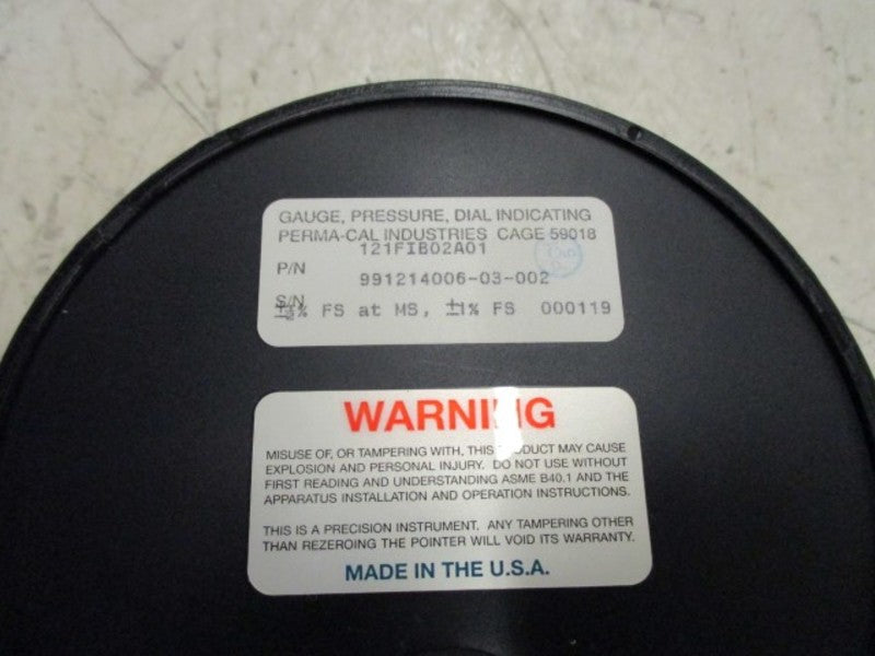 PERMA-CAL 121FIB02A01 PRESSURE GAUGE  NSMP