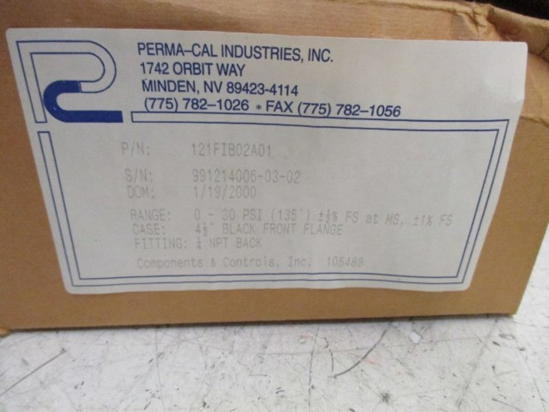 PERMA-CAL 121FIB02A01 PRESSURE GAUGE  NSMP