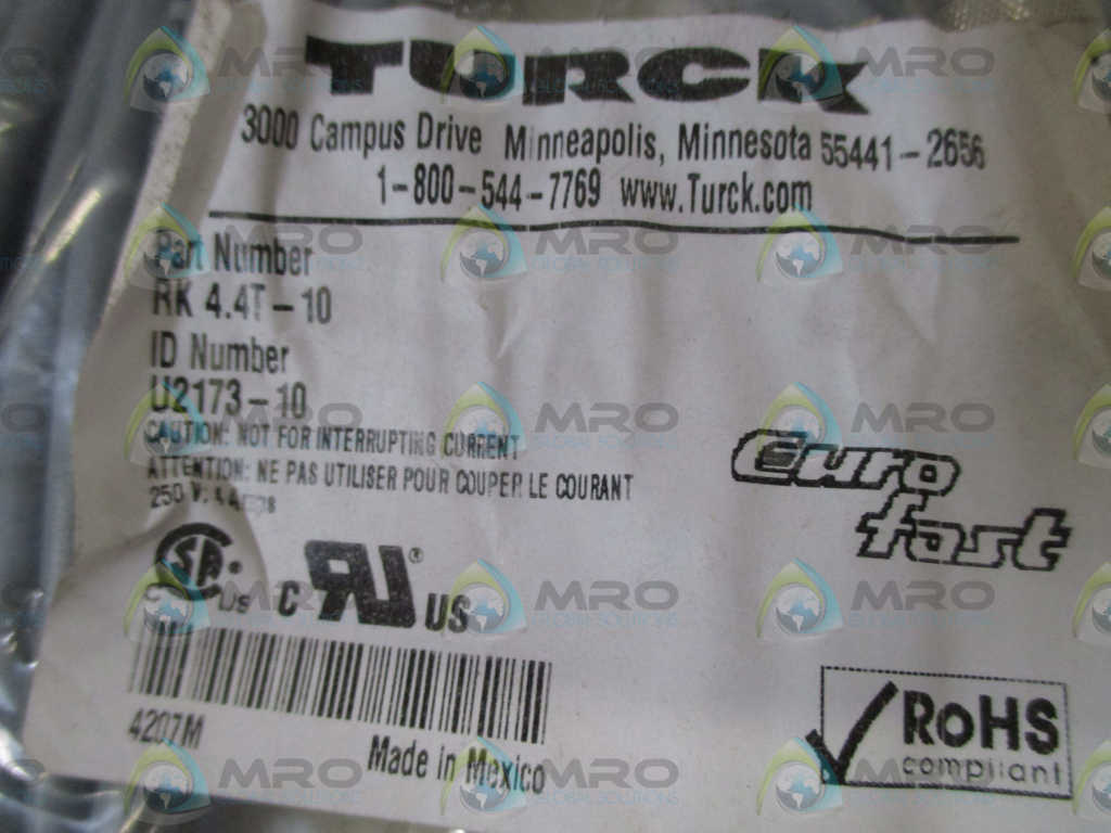 TURCK RK 4.4T-10 CABLE * NEW IN A FACTORY BAG *