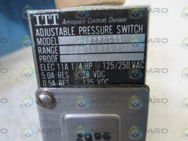 ITT 122P8S55 ADJUSTABLE PRESSURE SWITCH * NEW NO BOX *