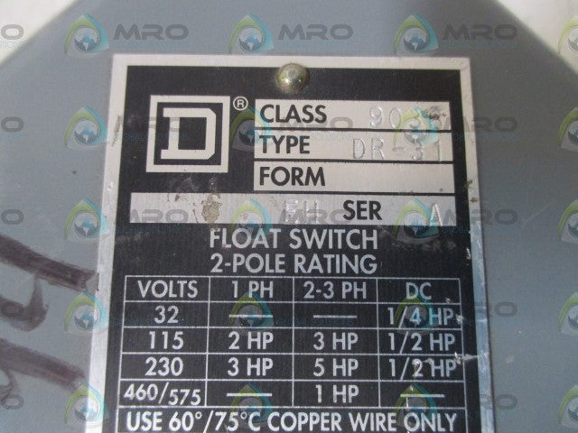 SQUARE D 9036 DR-31 SER.A FLOAT SWITCH * NEW *