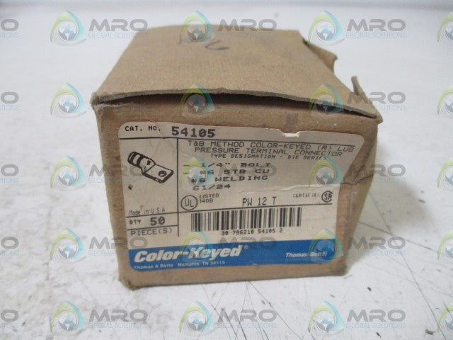 LOT OF 50 THOMAS & BETTS 54105 TERMINAL CONNECTOR *NEW IN BOX*