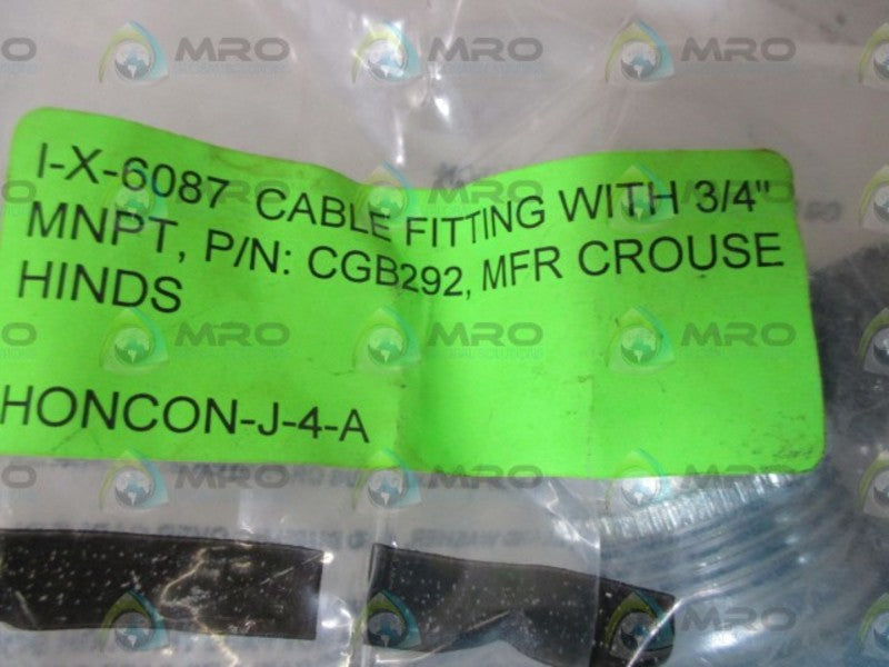 CROUSE-HINDS CGB292 CONNECTOR * NEW IN A FACTORY BAG *
