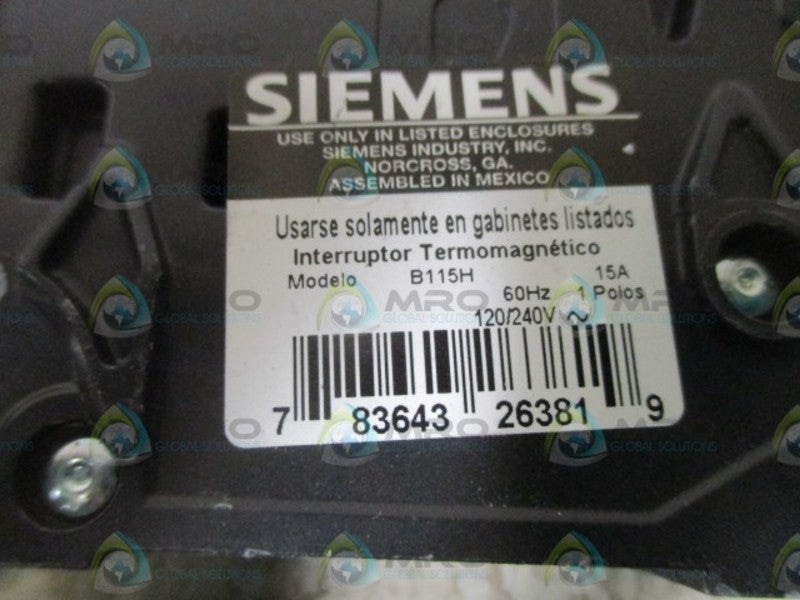 LOT OF 4 SIEMENS B115H CIRCUIT BREAKER *NEW NO BOX*
