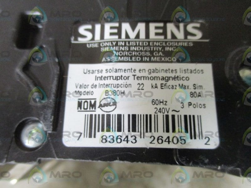 SIEMENS B380H CIRCUIT BREAKER * NEW OUT OF A  BOX *