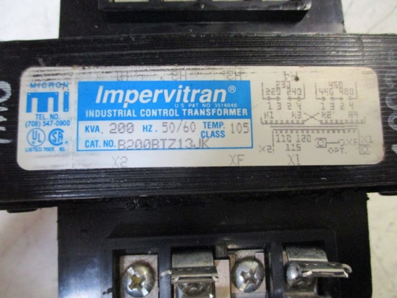 IMPERVITRAN B200BTZ13JK MINIAUTURE TRANSFORMER  UNMP