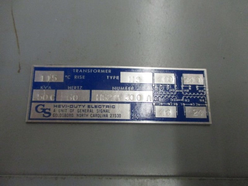 GS HEVI-DUTY HS22F500A TRANSFORMER  NSNP