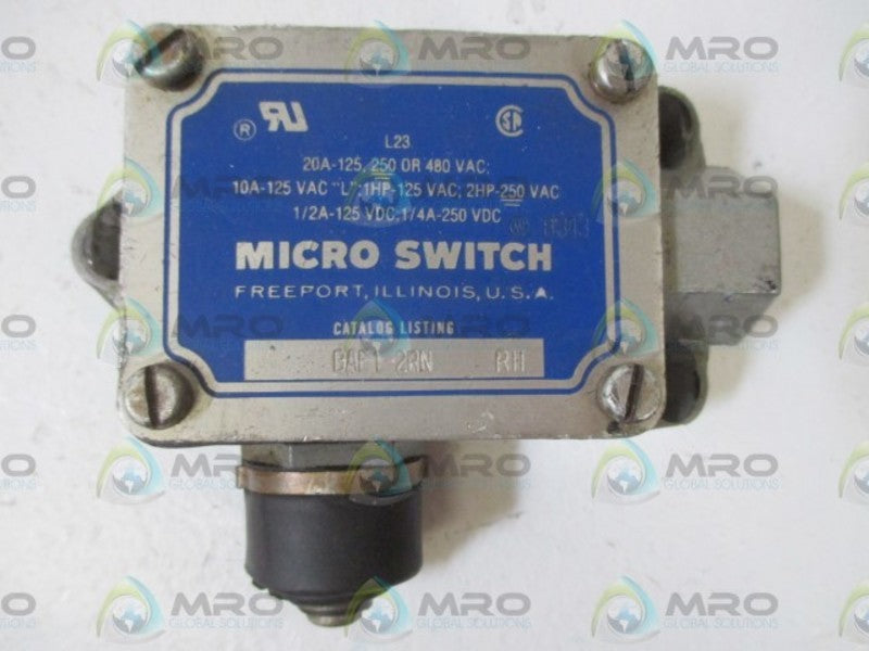 MICROSWITCH BAF1-2RN-RH LIMIT SWITCH (GREY) * USE D*