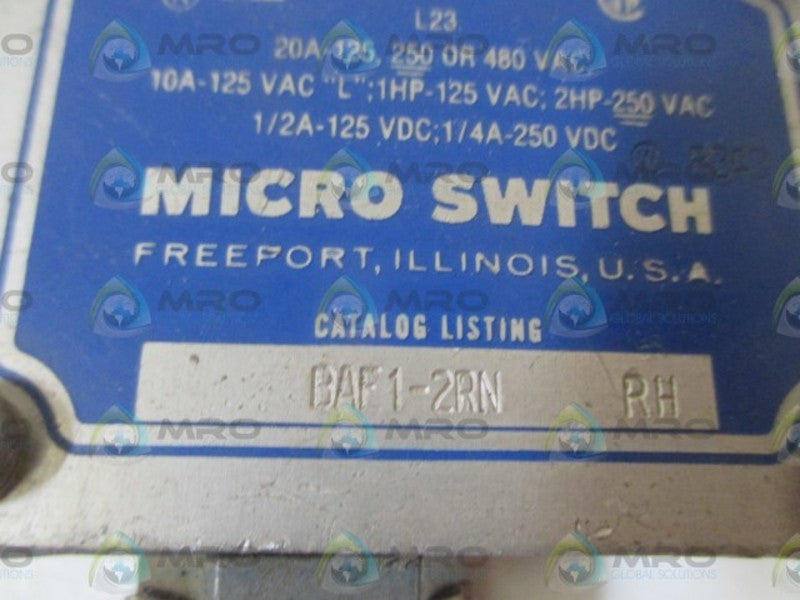 MICROSWITCH BAF1-2RN-RH LIMIT SWITCH (GREY) * USE D*