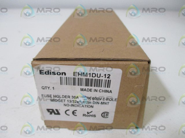 LOT OF 3 EDISON EHM1DU-12 FUSE HOLDER *NEW IN BOX*