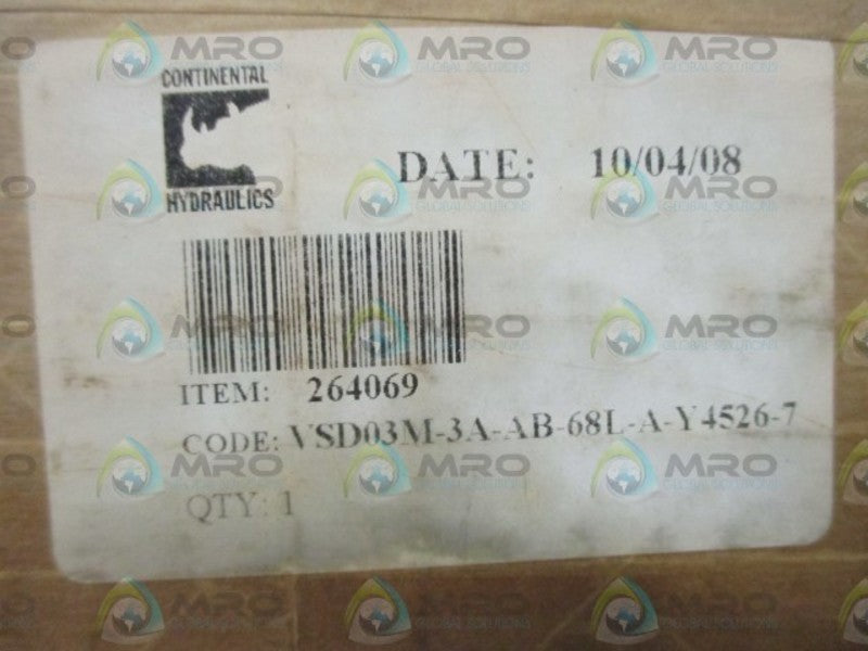 CONTINENTAL VSD03M-3A-AB-68L-A-Y4526-7 SOLENOID VALVE *NEW IN BOX*