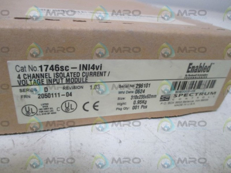 SPECTRUM 1746SC-INI4VI 4-CHN. CURRENT/VOLT INPUT MODULE * FACTORY SEALED *