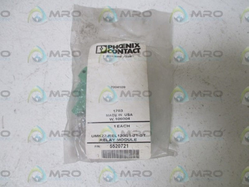 PHOENIX CONTACT UMK22-REL120/21-21-ST RELAY MODULE * NEW IN A FACTORY BAG *