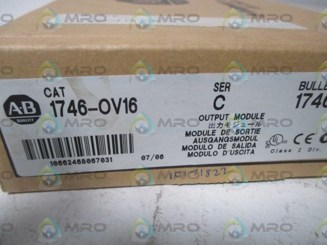 ALLEN BRADLEY 1746-OV16 SER. C OUTPUT MODULE DATE:07/06 * FACTORY SEALED *
